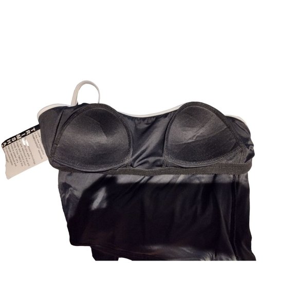 Trimshaper Black Womens Size 12 Ruched Sides Swim Top‎ New with Tags - Picture 9 of 9